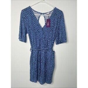 LASCANA Blue Polka Dot Wrap-Style Romper